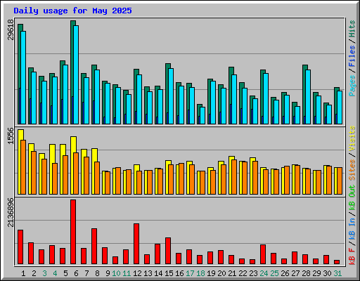 Daily usage for May 2025
