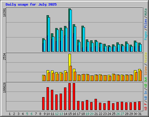 Daily usage for July 2025