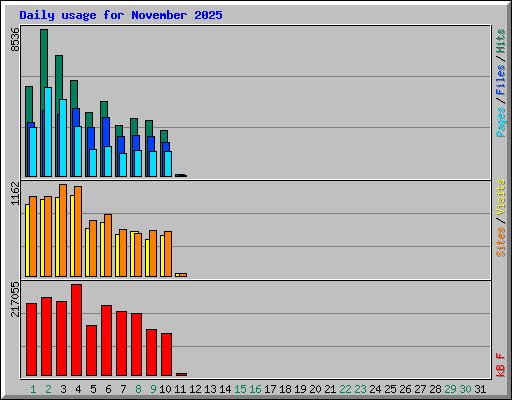 Daily usage for November 2025