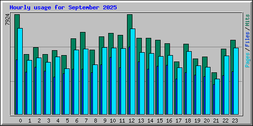 Hourly usage for September 2025